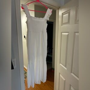 While tiered maxi dress